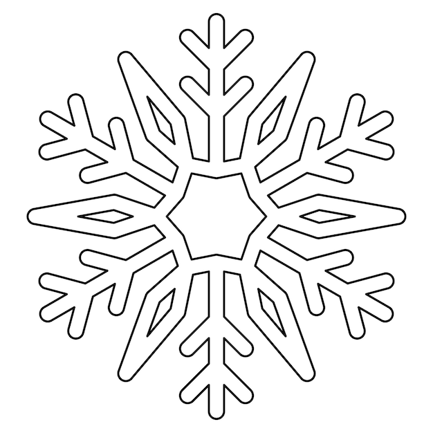 Premium vector coloring page with snowflake for kids