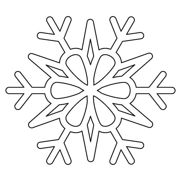 Premium vector coloring page with snowflake for kids