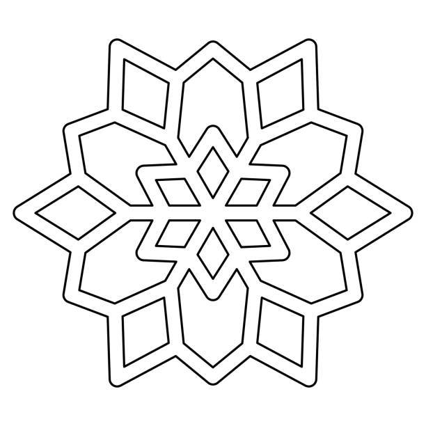 Snowflake coloring page stock illustrations royalty