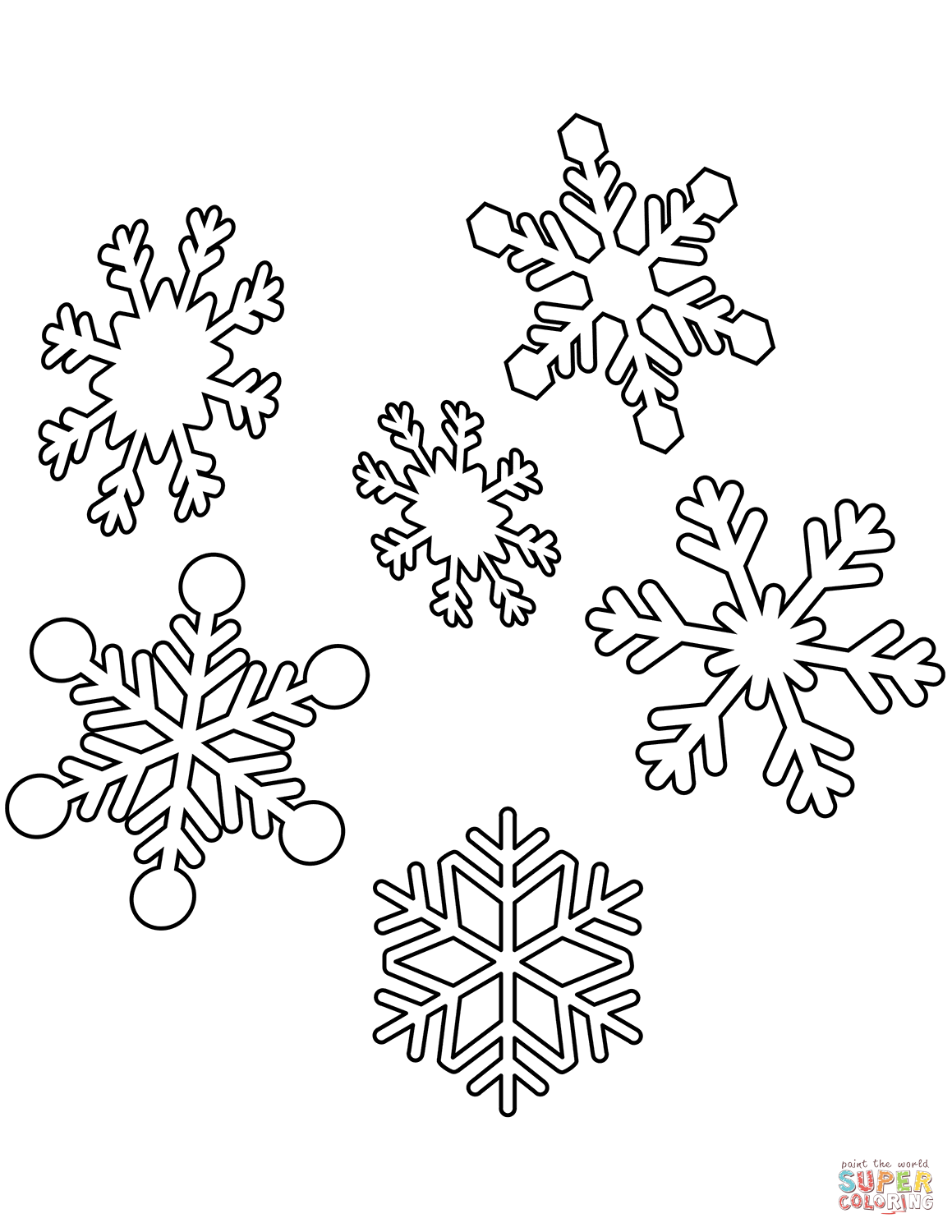 Dibujo de copos de nieve para colorear dibujos para colorear imprimir gratis