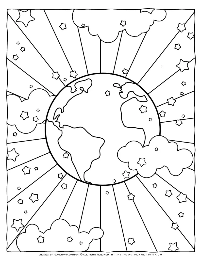 Earth coloring page