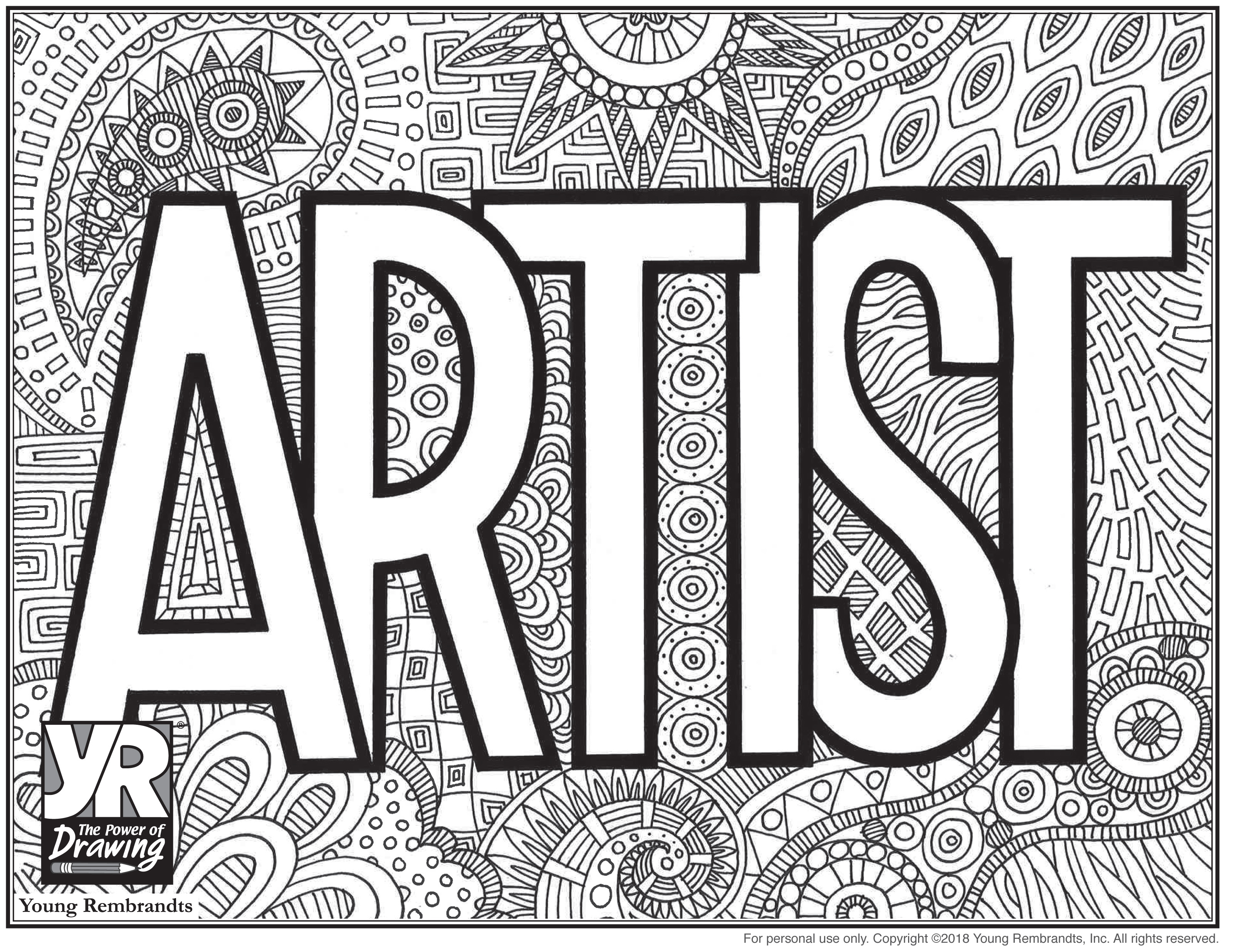 Artist coloring page