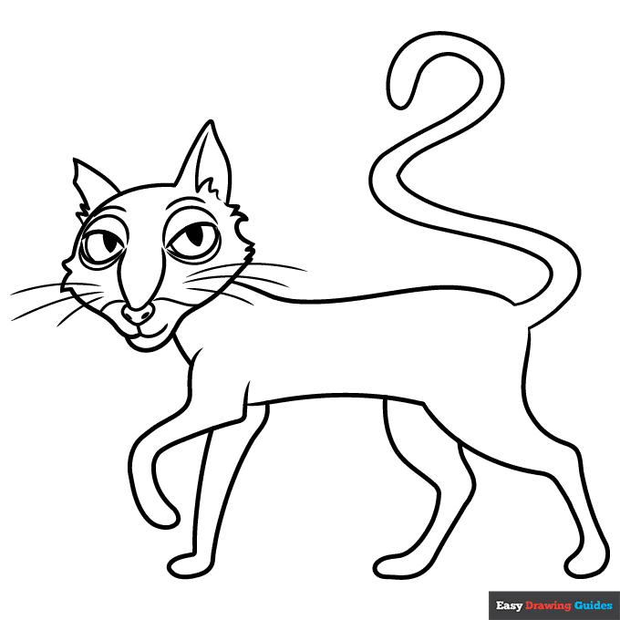 Cat from coraline coloring page easy drawing guides
