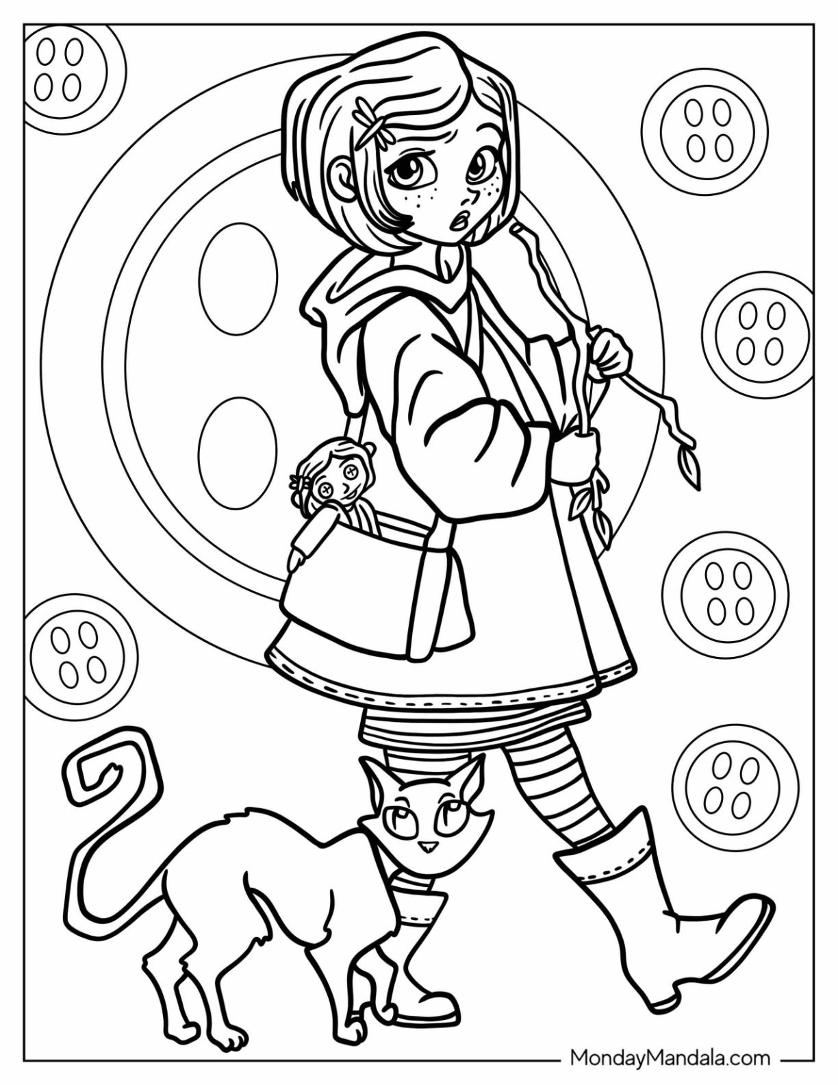 Coraline coloring pages free pdf printables coloring pages coloring books coraline