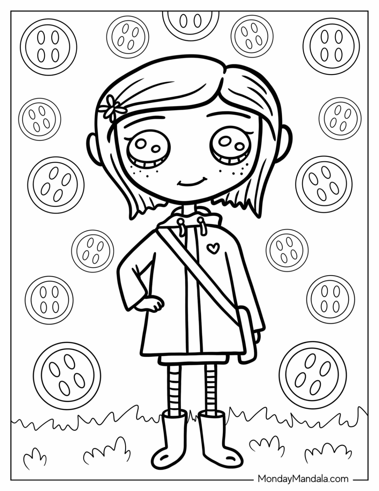 Coraline coloring pages free pdf printables