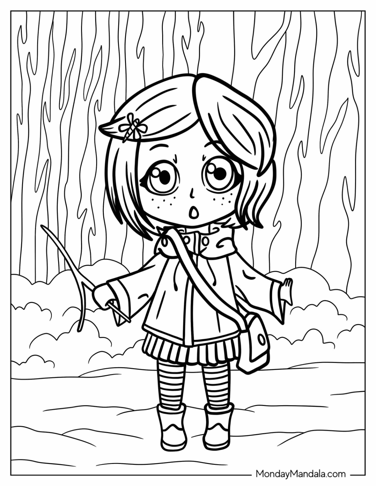 Coraline coloring pages free pdf printables