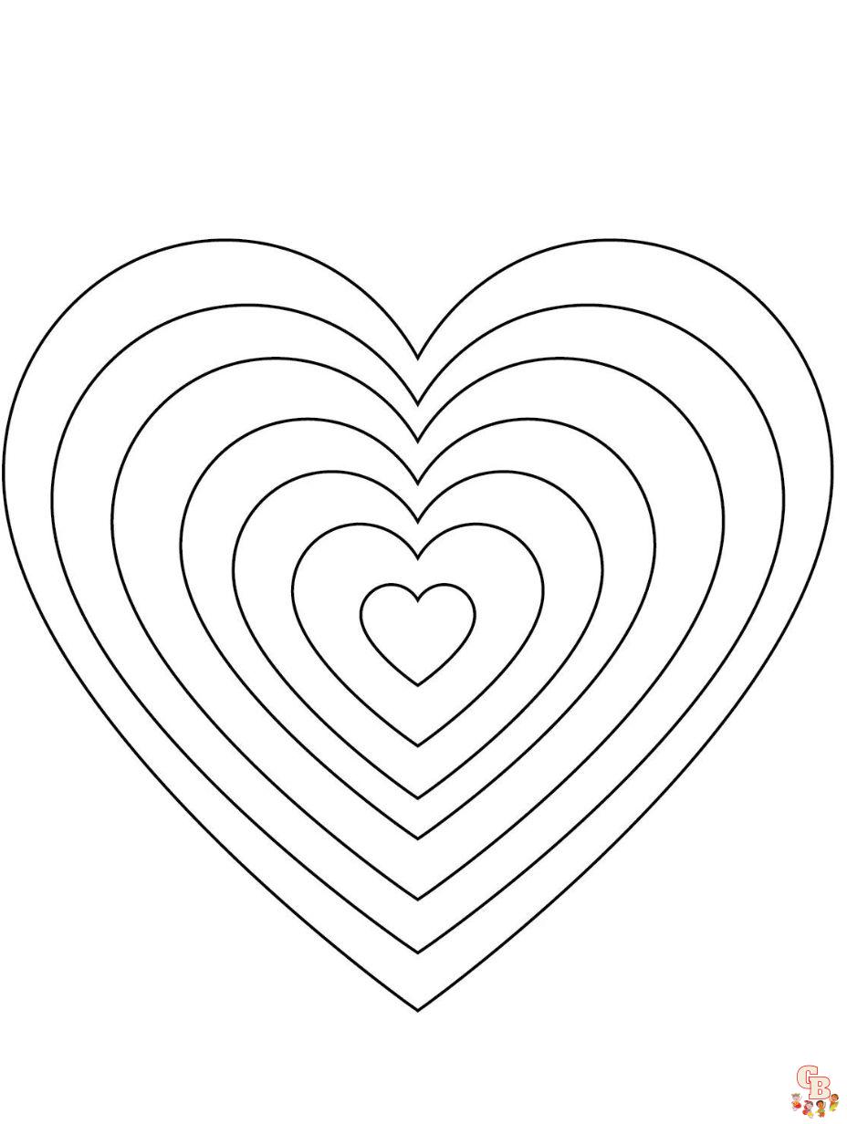 Heart coloring pages for kids