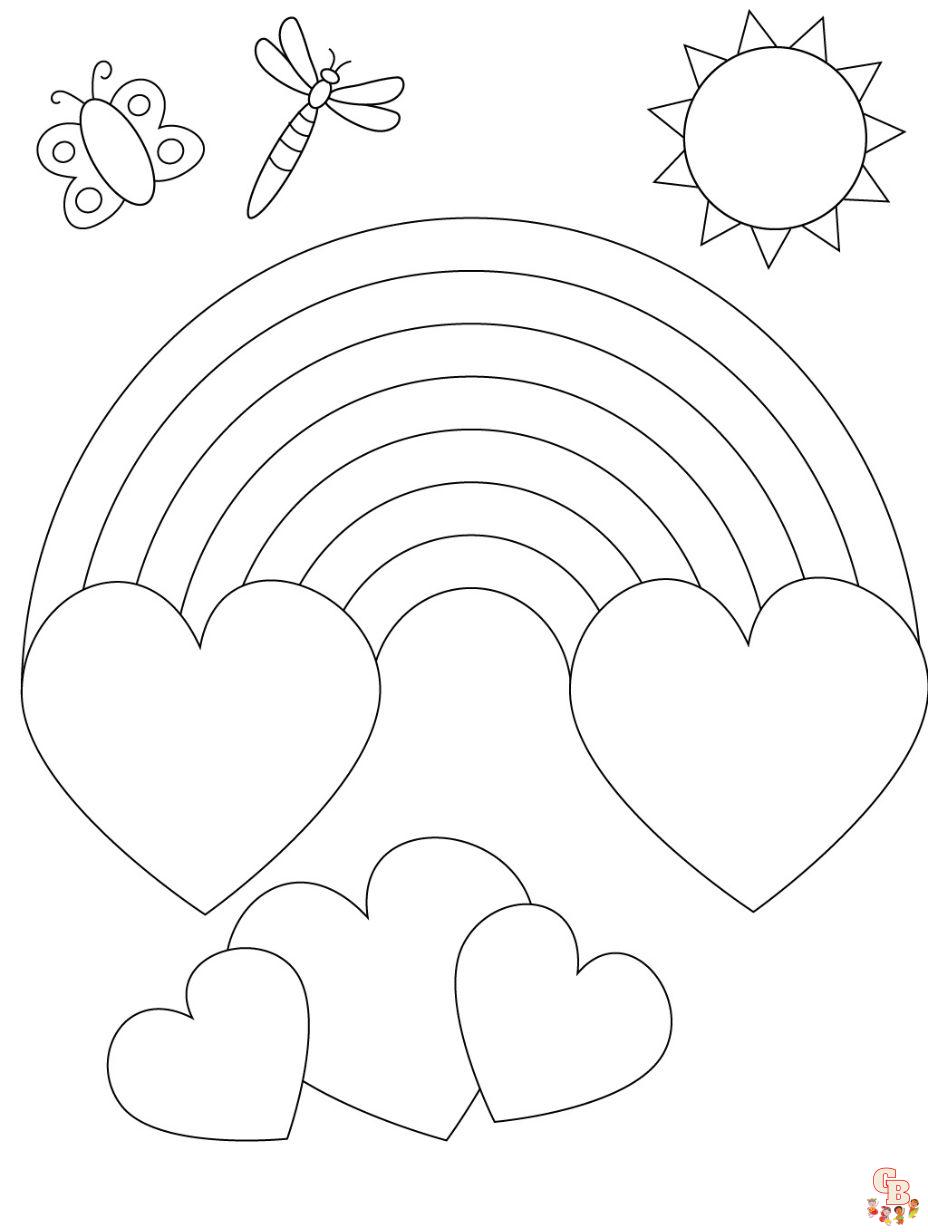 Rainbow coloring pages for kids