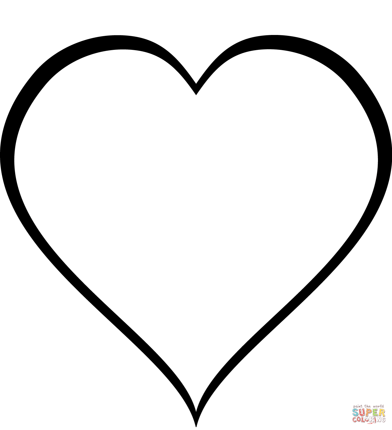 Dibujo de corazãn simple para colorear dibujos para colorear imprimir gratis