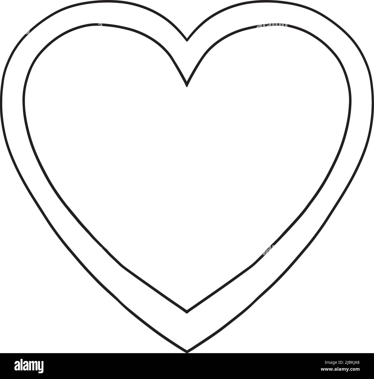 Big heart isolated coloring page for kids stock vector image art