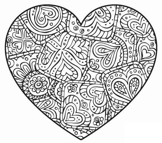 Tareitas mandala de corazãn love coloring pages heart coloring pages printable coloring pages