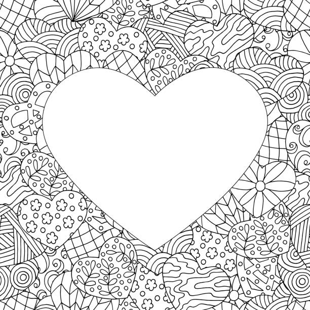 Valentines coloring book stock illustrations royalty