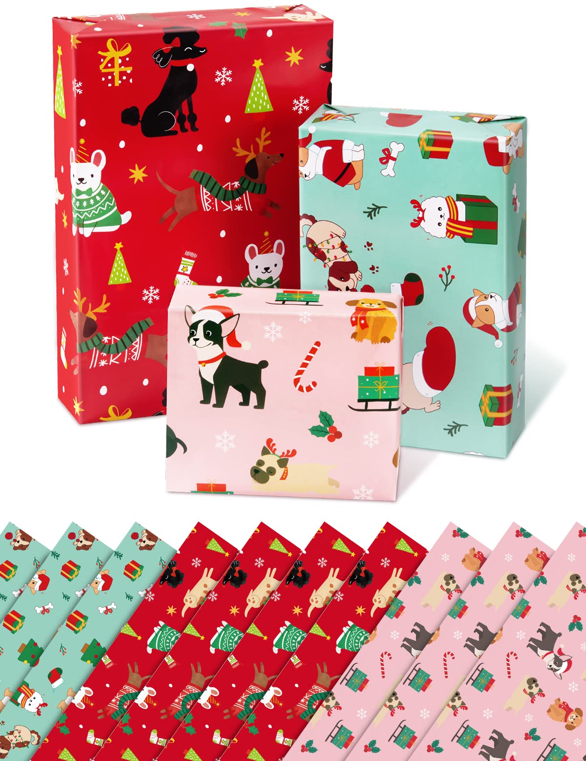 Dog christmas wrapping paper