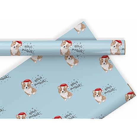 Cute santa corgi christmas wrapping paper premium gift wrap foot x inch roll health household