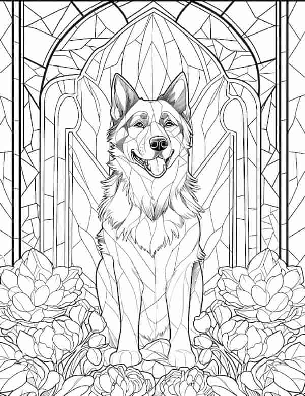 Dog coloring pages for kids and adults