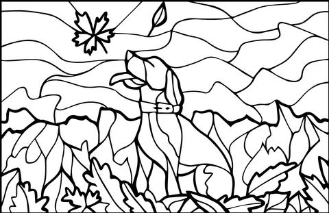 Dog stained glass coloring page free printable coloring pages