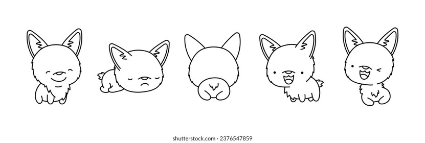 Thousand corgi outline royalty