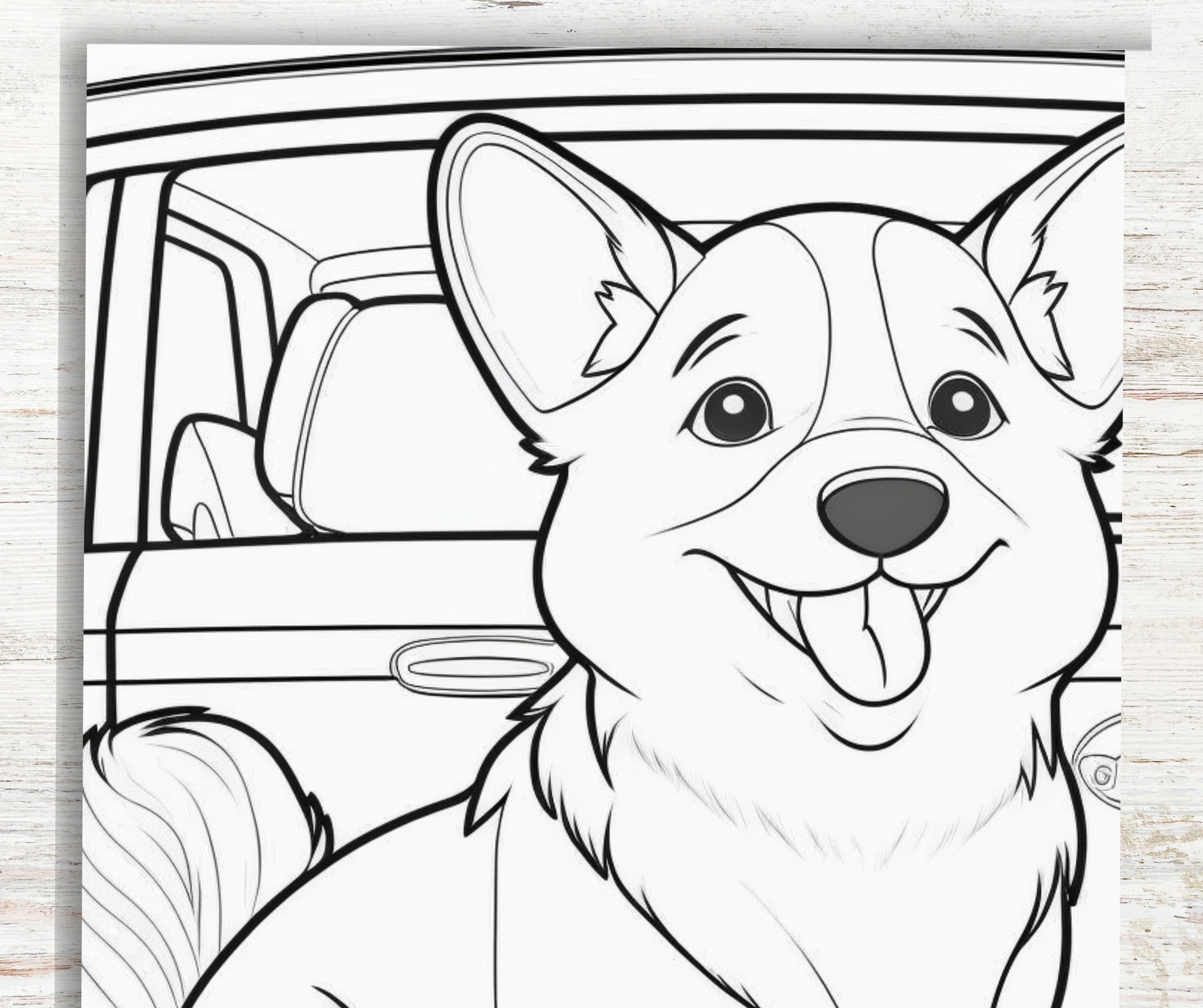 Kdp interior corgi dogs coloring pages x printable pdf adult kids coloring book corgi lover colouring sheets