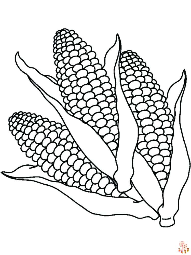 Corn coloring pages