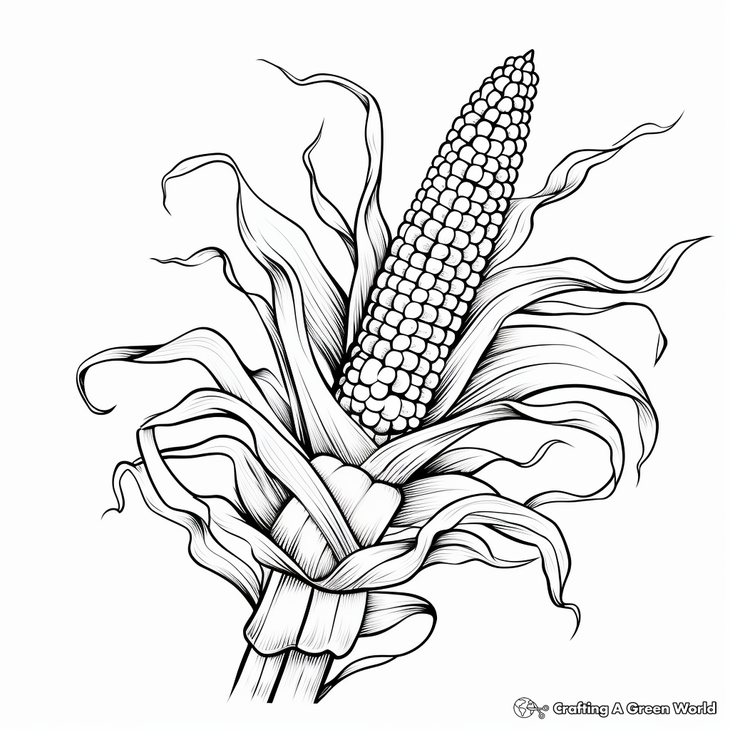 Rainbow corn coloring pages
