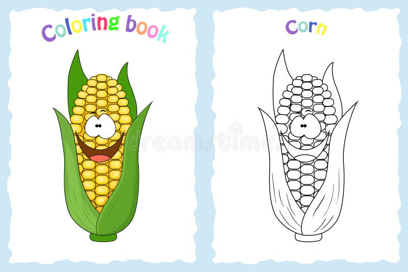 Corn coloring page stock illustrations â corn coloring page stock illustrations vectors clipart