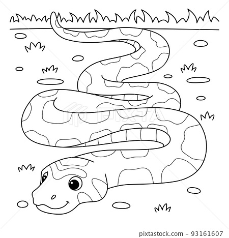 Corn snake animal coloring page for kids