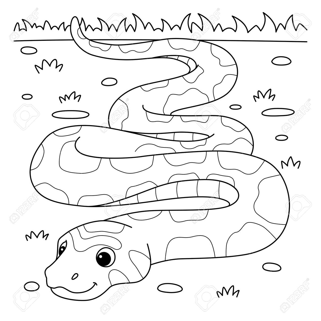 Corn snake animal coloring page for kids royalty free svg cliparts vectors and stock illustration image