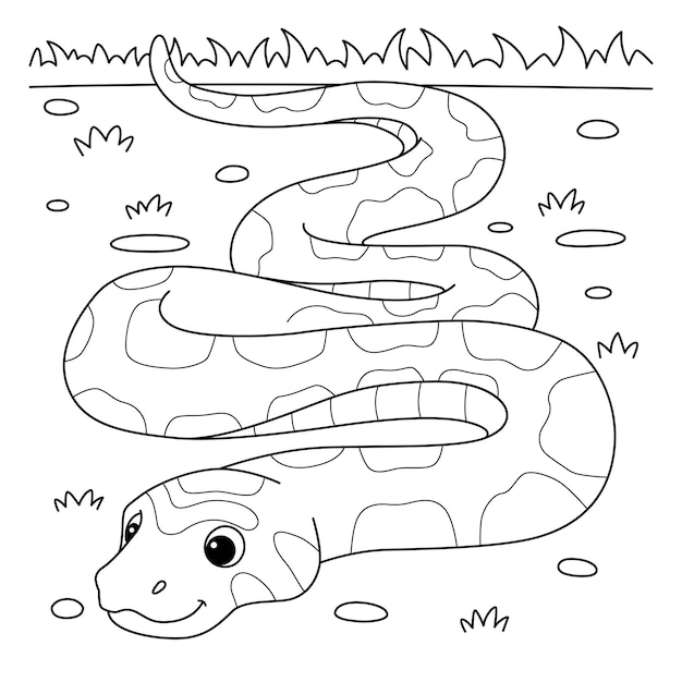 Premium vector corn snake animal coloring page for kids