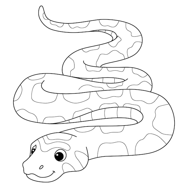 Premium vector corn snake animal isolated coloring page for kids