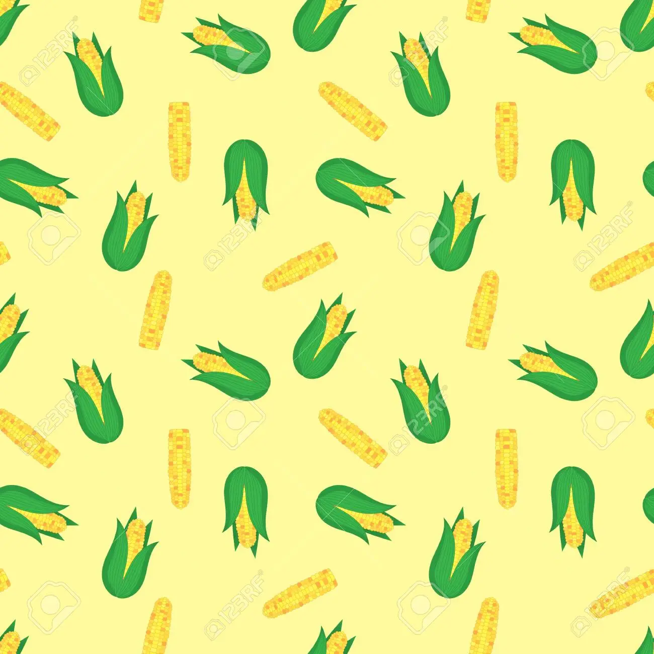 Corn seamless pattern bright illustration for fabric and wallpaper design royalty free svg cliparts vectors and stock illustration image