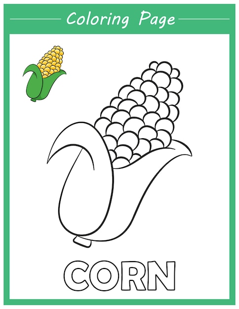 Premium vector coloring page kids activity corn