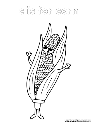 Corn coloring page