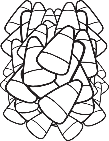 Printable candy corn coloring page for kids â