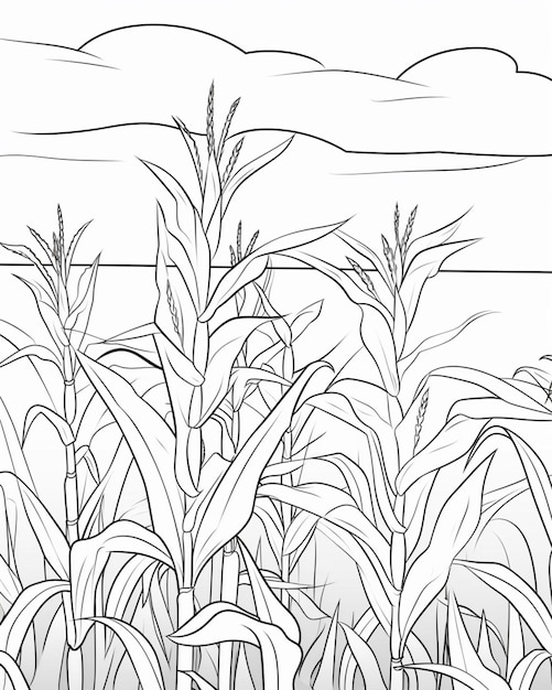 Page corn coloring images