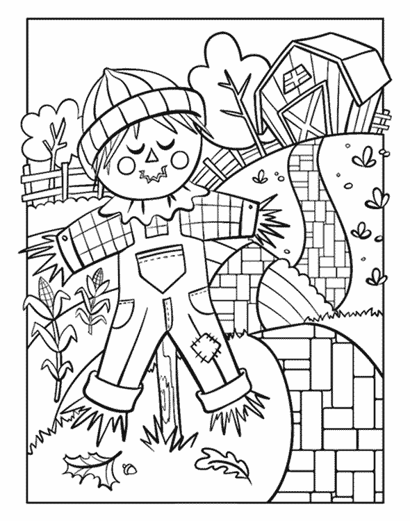 Scarecrow coloring page