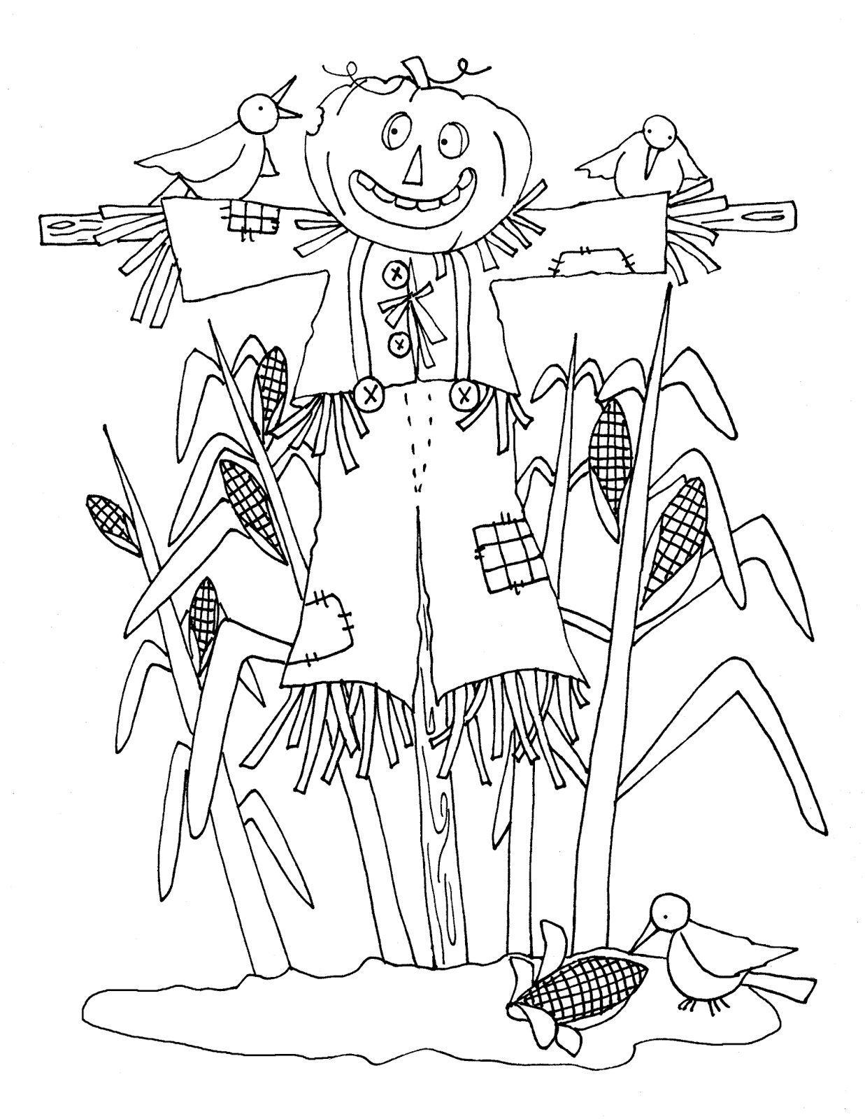 Free dearie dolls digi stamps cornfield scarecrow halloween coloring sheets unicorn coloring pages primitive embroidery patterns