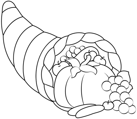 Cornucopia coloring page free printable coloring pages