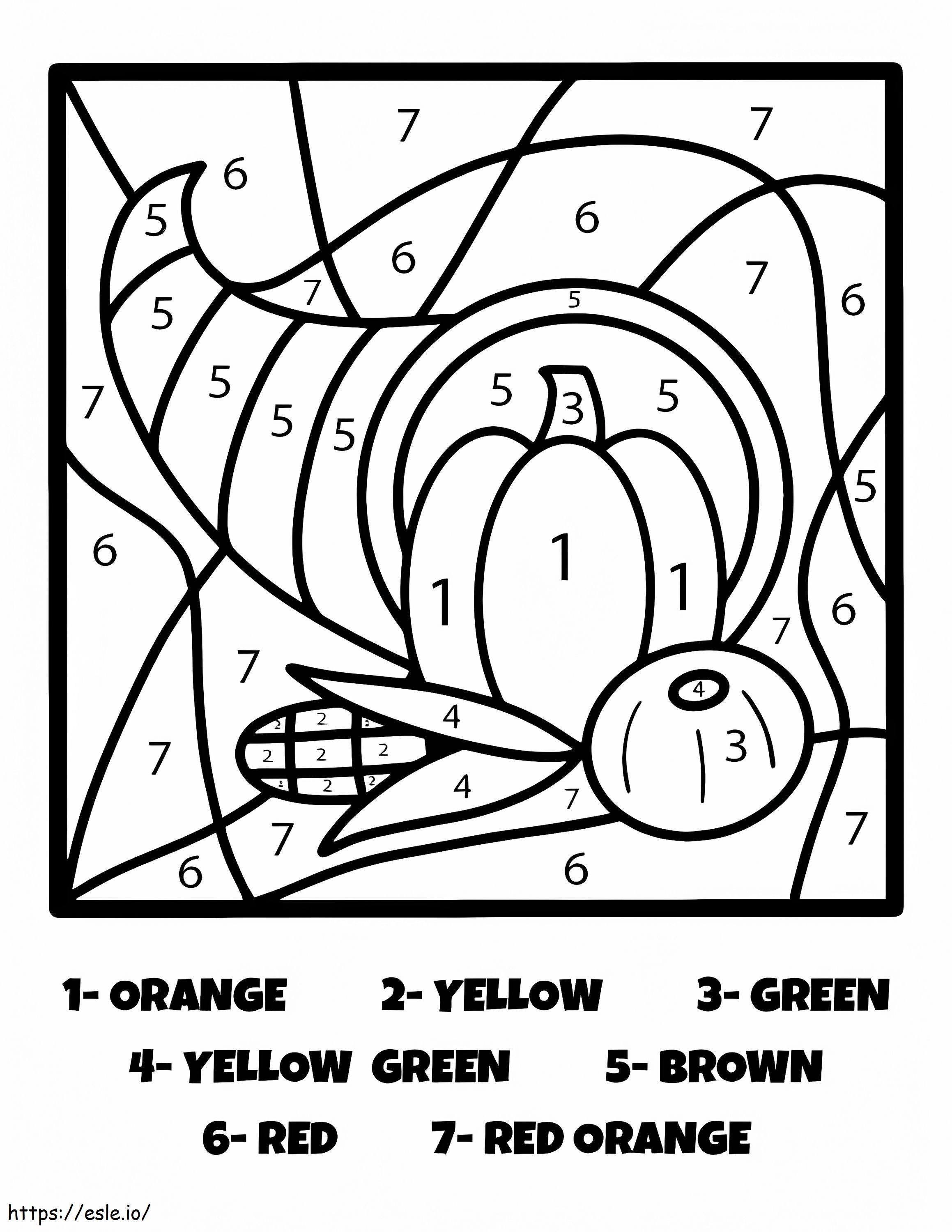 Thanksgiving cornucopia color by number coloring page