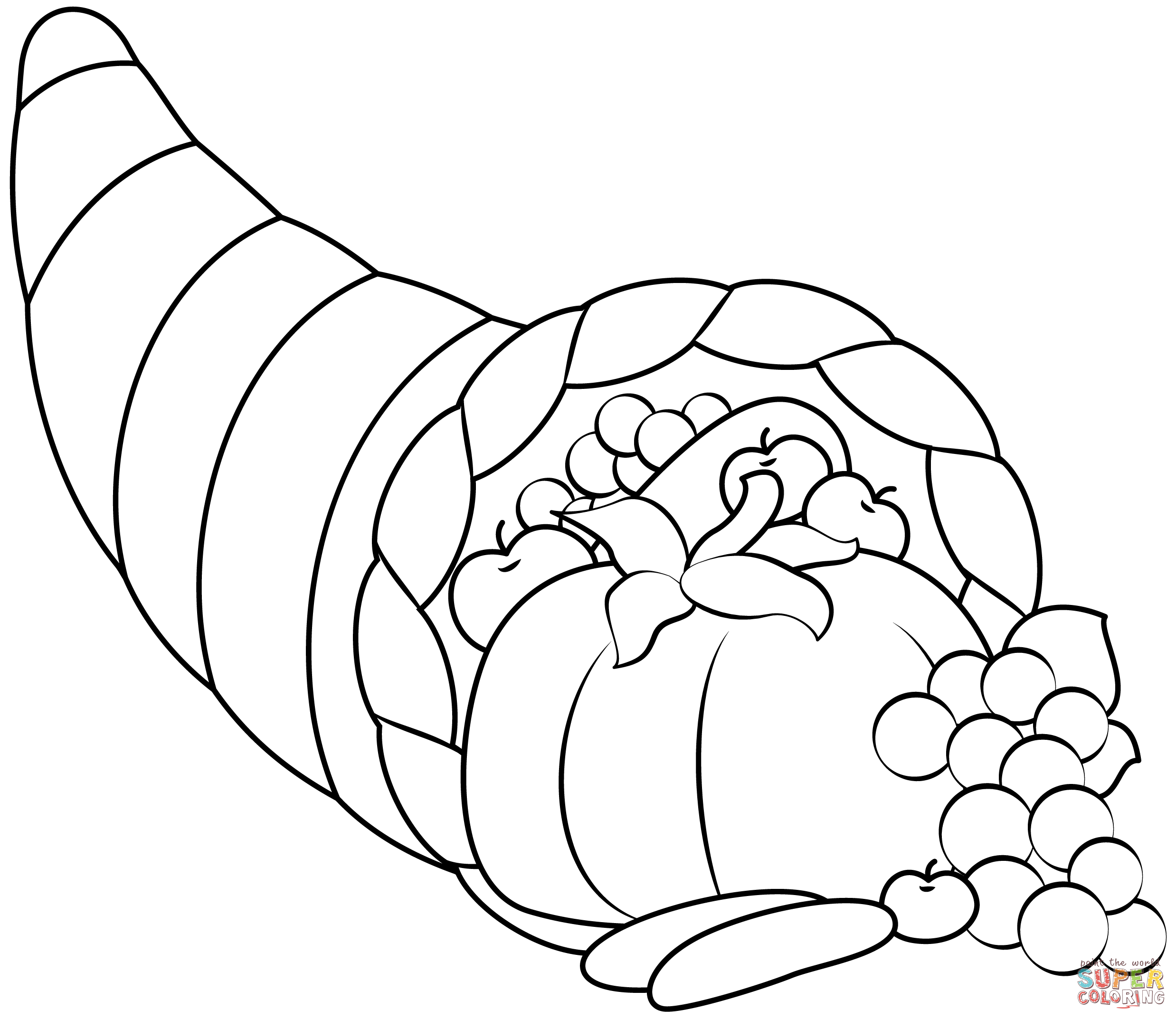 Cornucopia coloring page free printable coloring pages