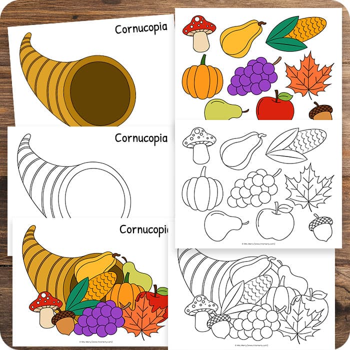 Cornucopia printable make a cornucopia craft mrs merry