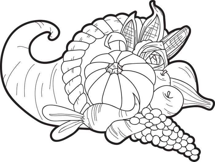 Cornucopia coloring page herbst ausmalvorlagen ausmalbilder malvorlagen fãr kinder