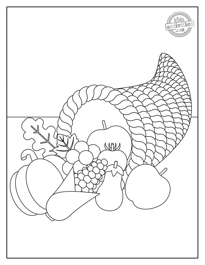 Free printable cornucopia coloring pages kids activities blog