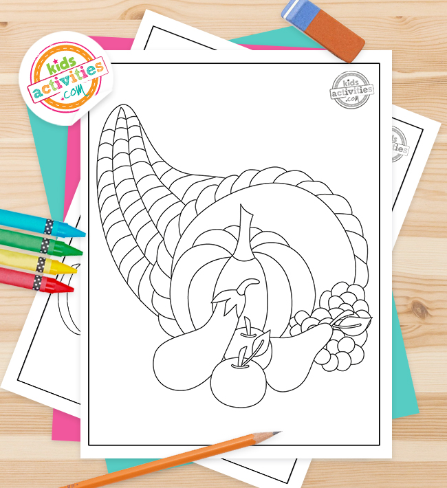 Free printable cornucopia coloring pages kids activities blog