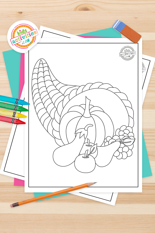 Free printable cornucopia coloring pages kids activities blog