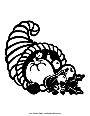 Cornucopia coloring page â free printable pdf from