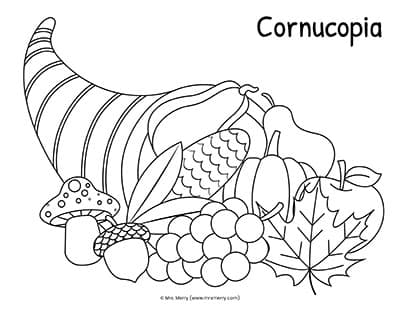 Cornucopia printable make a cornucopia craft mrs merry