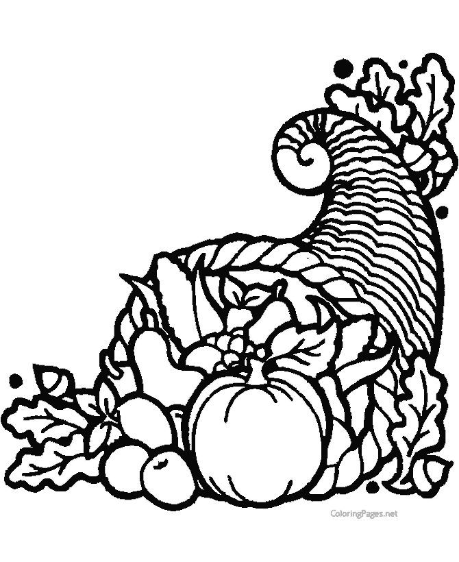 Cornucopia coloring pages for kids