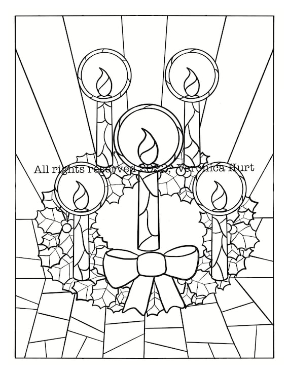 Paquete de coronas de adviento de vidrieras actividad catãlica para colorear de navidad para niãos mayores de aãos y adultos