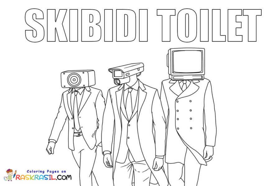 Skibidi toilet coloring pages printable for free download