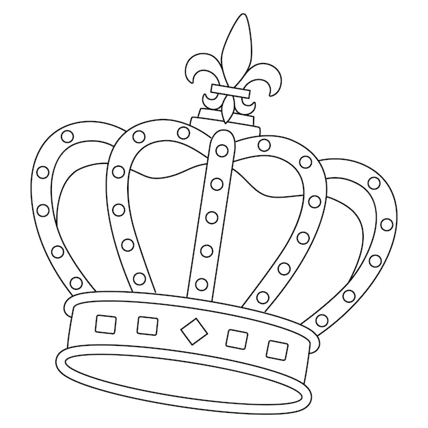 Premium vector mardi gras king crown isolated coloring page
